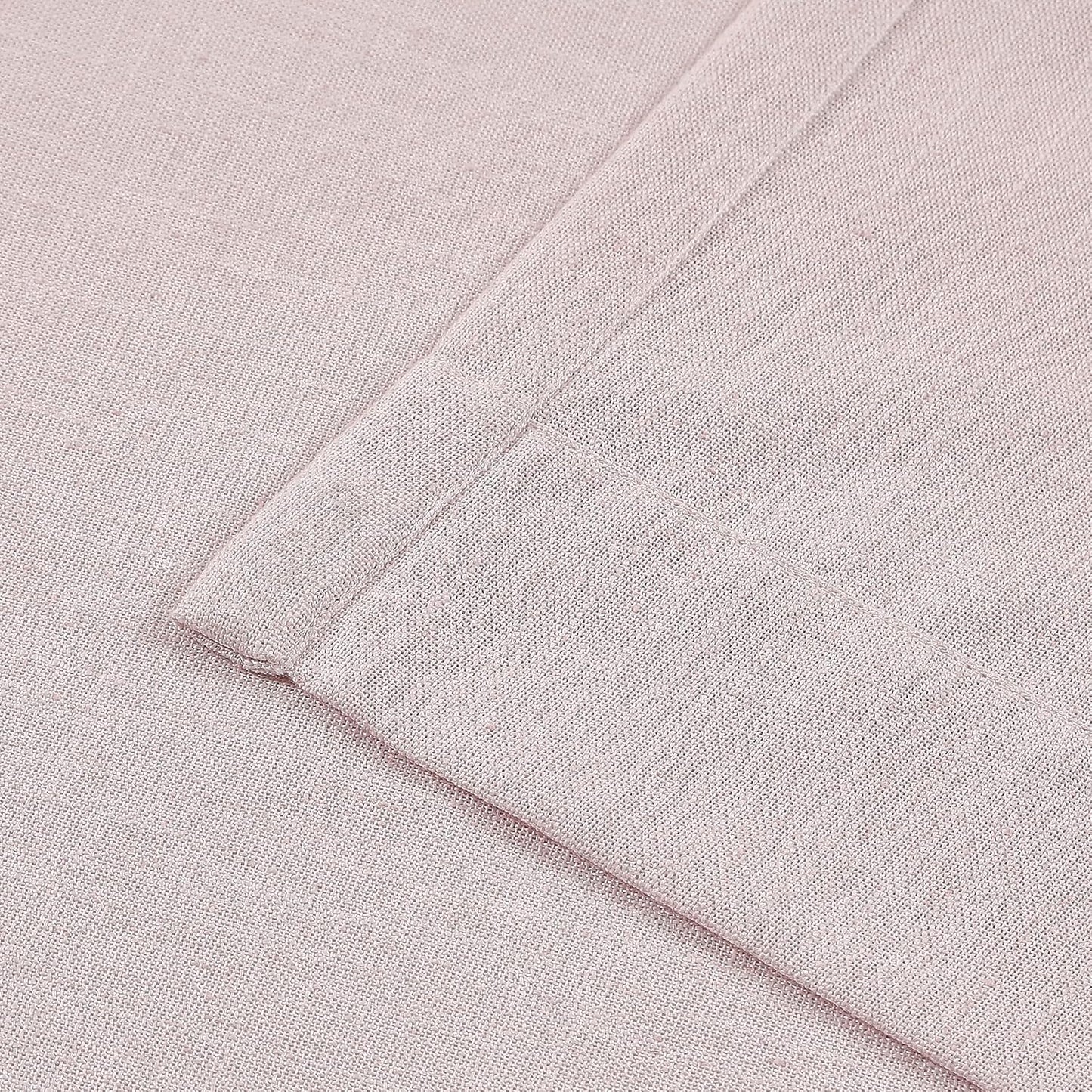 Vision Home Soft Pink Pinch Pleated Semi Sheer Curtains Textured Linen Blended Light Filtering Window Curtains 84 inch for Living Room Bedroom Pinch Pleat Drapes with Hooks 2 Panels 40" Wx84 L