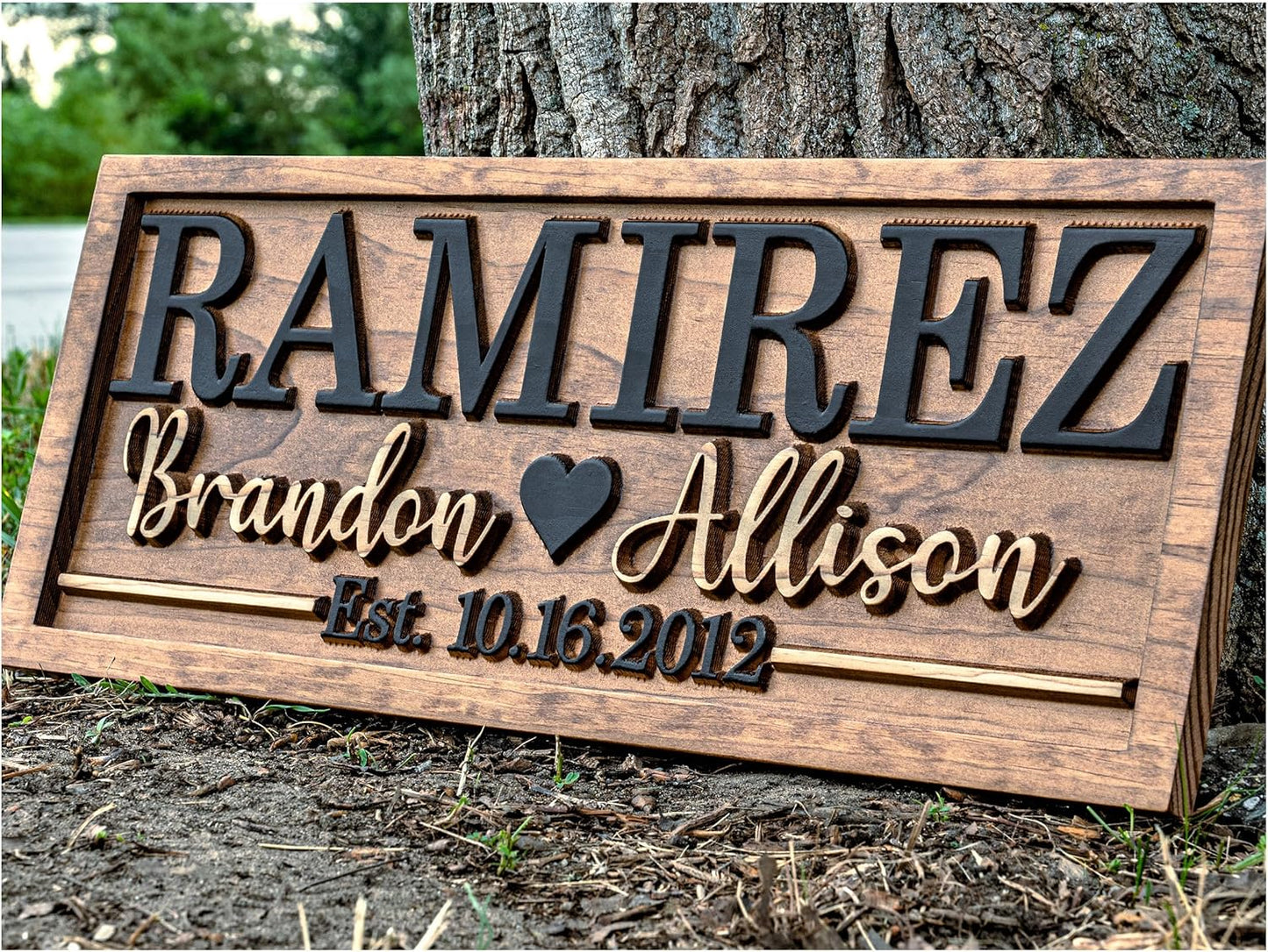 Bridal Shower Gift | Personalized Wedding Gift Last Name Established Sign | Anniversary | Engagement Gifts | Valentines Day Gift | Wood Wedding Sign | Name Heart Sign | Couples Gift